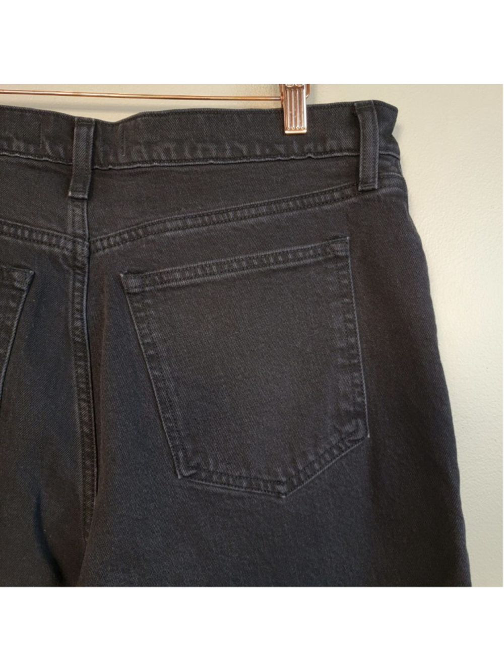 AF 14 Abercrombie & Fitch 90s Relaxed High Rise Straight Jeans Wide Leg Black 32 - Picture 8 of 12